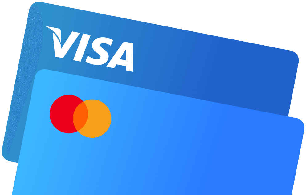 Pago con tarjeta de crédito o débito Visa y Mastercard