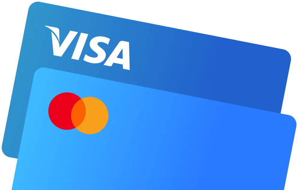 Pago con tarjeta de crédito o débito Visa y Mastercard