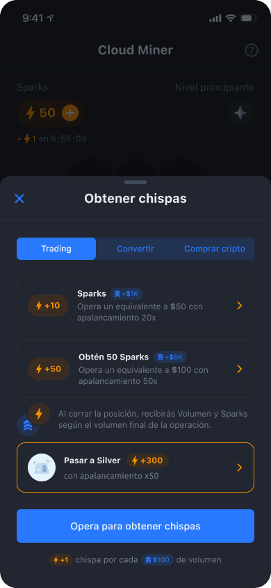 Aplicación de YouHodler mostrando el resumen de una operación de Get Cash