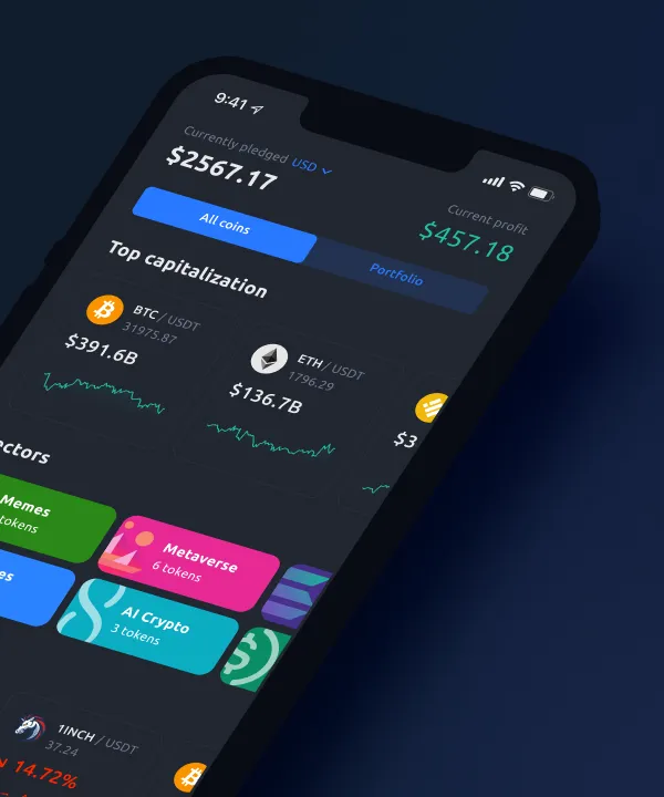 Captura de los métodos de pago integrados en la app de YouHodler