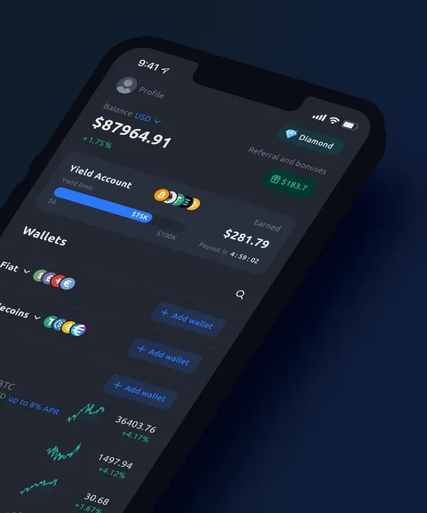 Captura de la app de YouHodler Wallet