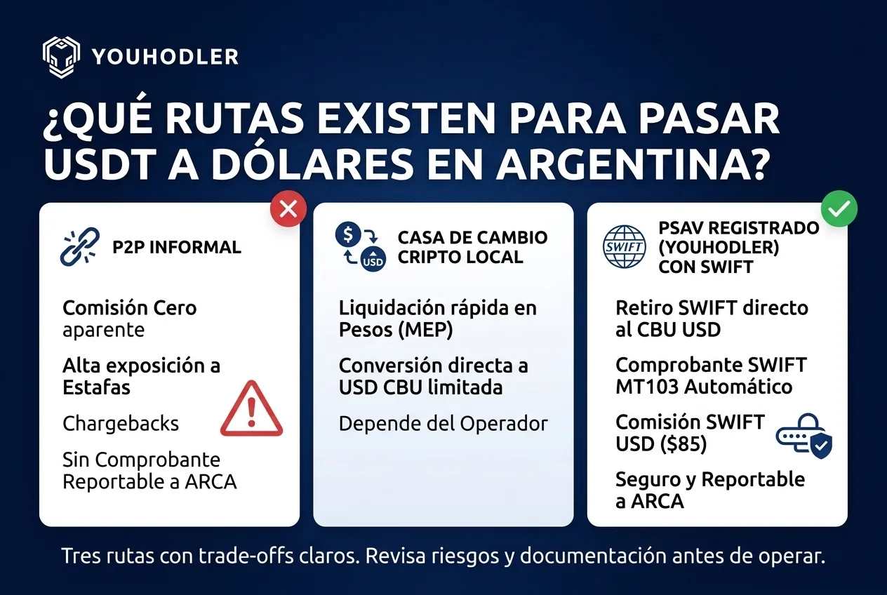 Cómo retirar USDT a una cuenta bancaria en dólares en Argentina: guía paso a paso 2026