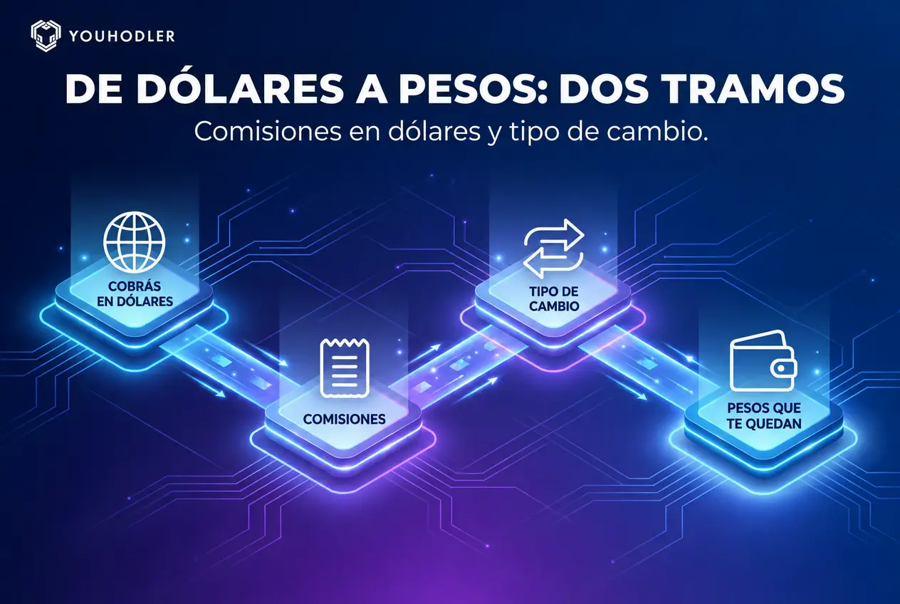 Los dos tramos de pasar dólares a pesos: comisiones en dólares y tipo de cambio